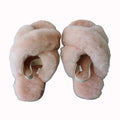 Ladies Autumn and Winter Open-Toe Wool for Slippers Comfortable Home Sheepskin Fur with EVA Outsole for Spring