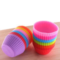 Pack 24 Pcs Multicolor Muffin Cups Cake Molds Cupcake Holder Baking Silicone 7*3.5*4.5cm Cups