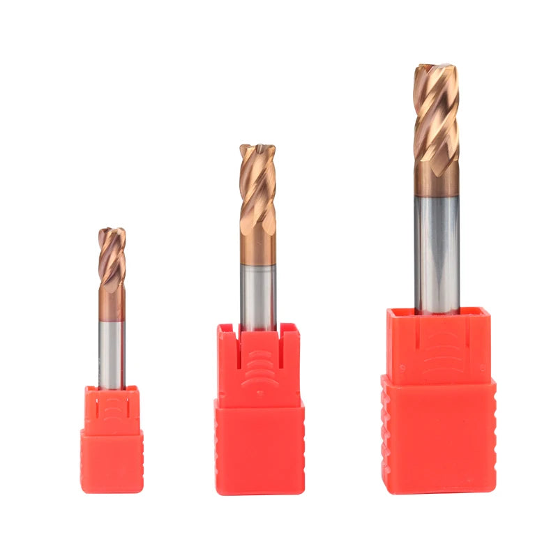 HRC 55/60/65 Solid Tungsten Carbide CNC Round Nose End Milling Cutter R Cutter Bull Nose Cutter 4 Flutes Customizable
