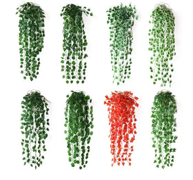 Artificial Ivy Garland Fake Leaf Plants Vine Hanging Leaves Garland for Wedding Party Garden Kitchen Outdoor Greenery Wall Decor