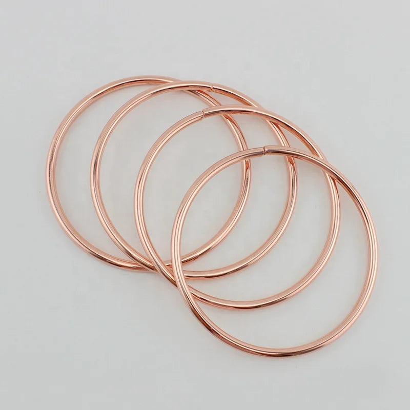 Nolvo World Inner Width 10cm 4"  Rose Gold Metal O Ring Bag Handle Iron Wire Circle Women Handbag Hand Pull Diy Accessories