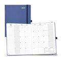 A5 Navy Blue Hardcover Custom Cover Saddle Stitched Paper Year Calendar Planner Daily Weekly and Monthly Schedule Notebook
