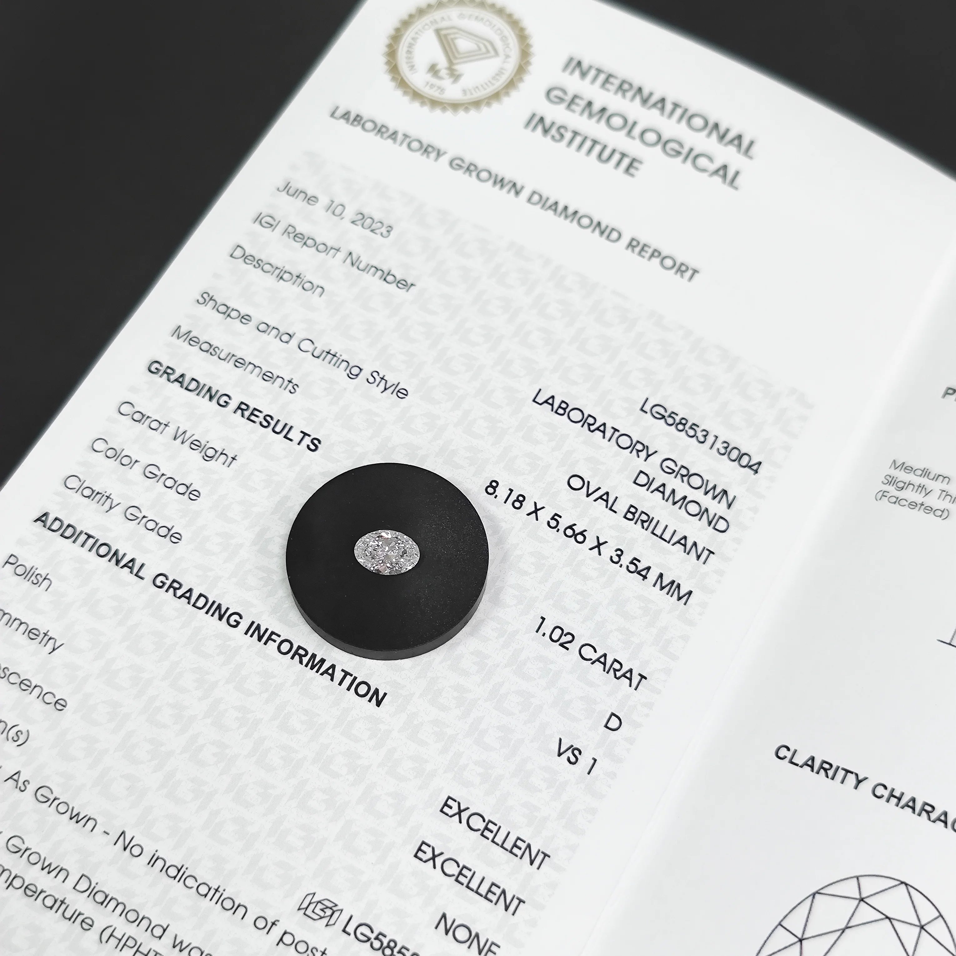 1CT Oval Shape Loose Diamond D Color VS VVS CVD HPHT Oval Cut 6x8mm Lab Grown Diamond with IGI Certificate