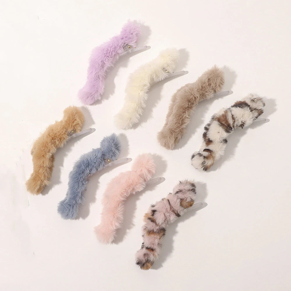 GENYA Plush Long Hair Clips Premium Jaw Clips for Thick Hair and Girl Big Hair Claw Clips