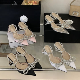 Hot SaleTrend Women's High Heel Sandals Fashion Bowknot Diamond Sandals for Women and Ladies