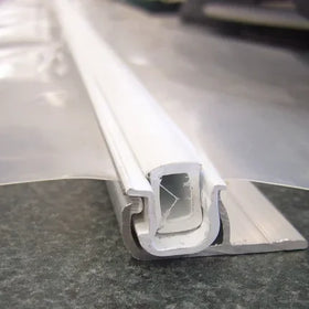 Popular Agricultural Greenhouse 1mm 1.5mm Aluminum Rail Lock Single Profile for Double Layer Inflatable Film with Pvc Clip