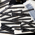 100pieces/pack Long Text Sticker Package Record Fragment Series Retro DIY Notebook Material Decoration Collage 6 Models