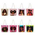 Classic Versatile Women's Large Capacity Tote Bag Dirty Braided Black Girl Printed Fashionable Lady Style Environmental