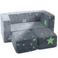 Kingworth 2-in-1Sofa Bed Bedroom Furniture Fold Out Glow in the Dark Star Kids Sofa Toddler Couch for Livingroom