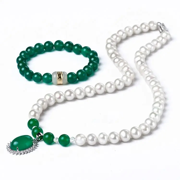 ZZXL-N0009-02 Wholesale Freshwater Natural Pearl Necklace Boutique Fashion Jewelry Sets Women