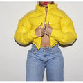 New Arrival Women Ladies Padded Puffer Zipper Quilted Jacket Europe Style Winter Warm Thick Street Women's Bubble Short Coat