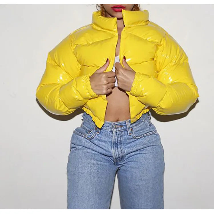 New Arrival Women Ladies Padded Puffer Zipper Quilted Jacket Europe Style Winter Warm Thick Street Women's Bubble Short Coat
