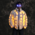 2022 New Men's Faux Fur Vests Christmas LED Coat for Stage Performance Colorful Clothes Fluffy Warm LED Vest for Winter