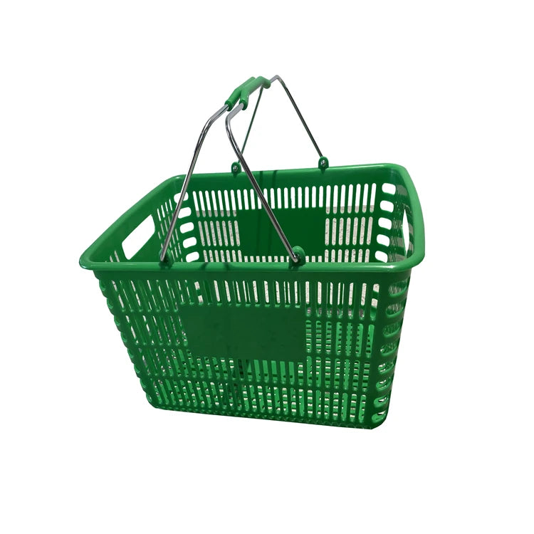 Wholesale Eco-Friendly 28L HDPE/HDPP Shopping Baskets with 2 Handles Easy to Carry for Use in Shopping Malls