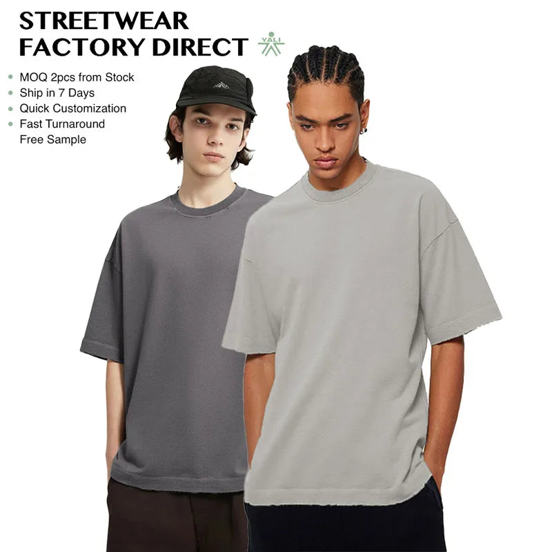 Custom Heavyweight Cotton Oversized Tshirt Vintage Hip Hop T-shirt Men Plain 280g t Shirts