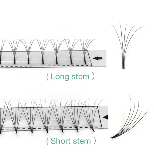 0.07mm Korea Premade Russian Volume Lashes Super Fans Needle Point Stem Narrow Base Lightweight Mega Volume Premade Fans