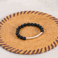 Personalized Stainless Steel Engraved Natural Stone Jewelry Adjustable Chakra lava Stone Bracelet