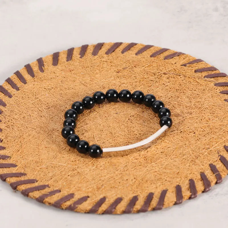 Personalized Stainless Steel Engraved Natural Stone Jewelry Adjustable Chakra lava Stone Bracelet