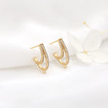 Factory Wholesale 14K Gold Plated Jewelry Earring Accessories Inlaid Zircon Can Match Charm Diy Stud Earrings