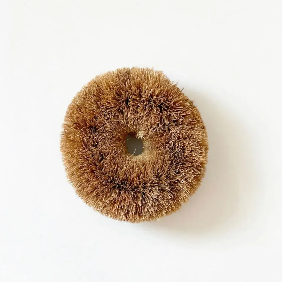 Natural Scourer Coconut Kitchen Coir Fiber Round Scrubbers Round Bristle Brush