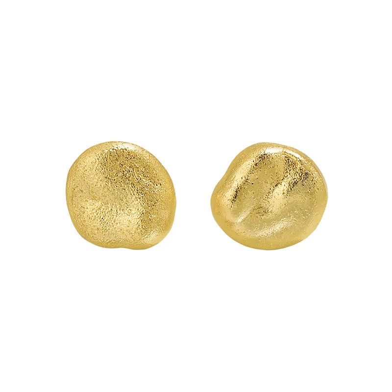Fashion 925 Sterling Silver Geometric Round Stud Earring 18k Gold Plated Minimalist Stud Earrings