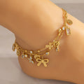 G3771 Wholesale 18K Gold Plated Stainless Steel Anklets Cross Pendant Foot Chain Jewelry Bow Charms Heart Anklet Butterfly
