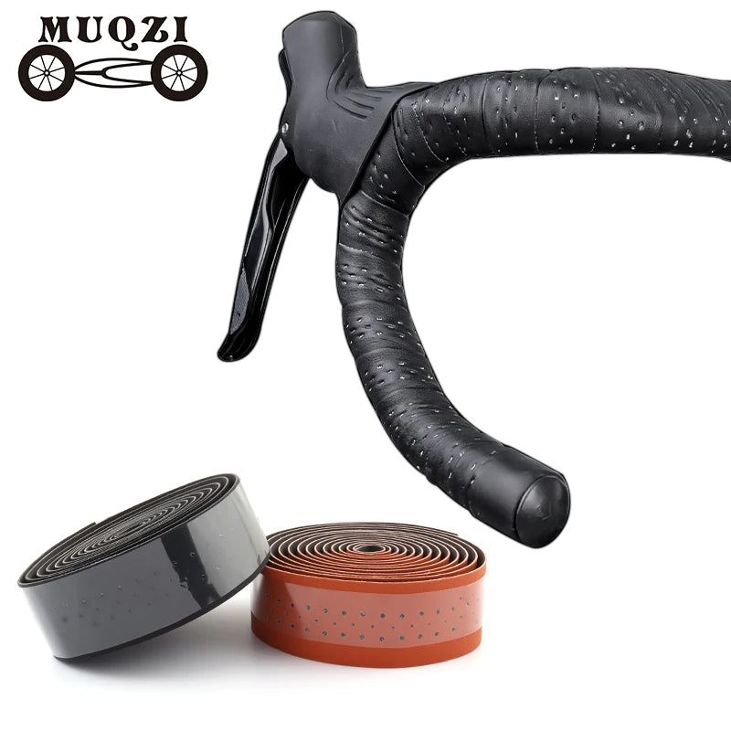 MUQZI Road Cycling Handlebar Tape Pu Leather Sweat Breathable Bicycle Handlebar Grips & Tape