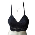 Handmade Women's White Crochet Crop Top Breathable Knitted Halterneck Vest with Short Length Corset Tops