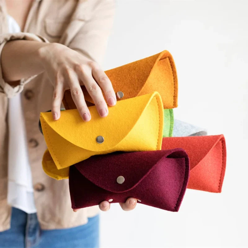 Wholesale  Cosmetic Soft Felt Case Cover Optical Soft Case Eyewear Pouch Optic Felt case for Sun Glasses