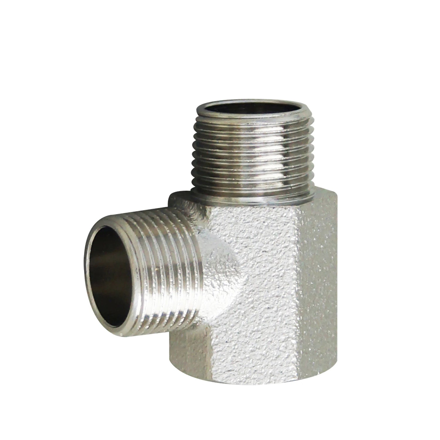 High Quality 9/16\" Solid Brass 3 Way Toilet Tee Adapter 3/8\" Brushed Nickel Bidet Valve Connector for Hotels Made in USA