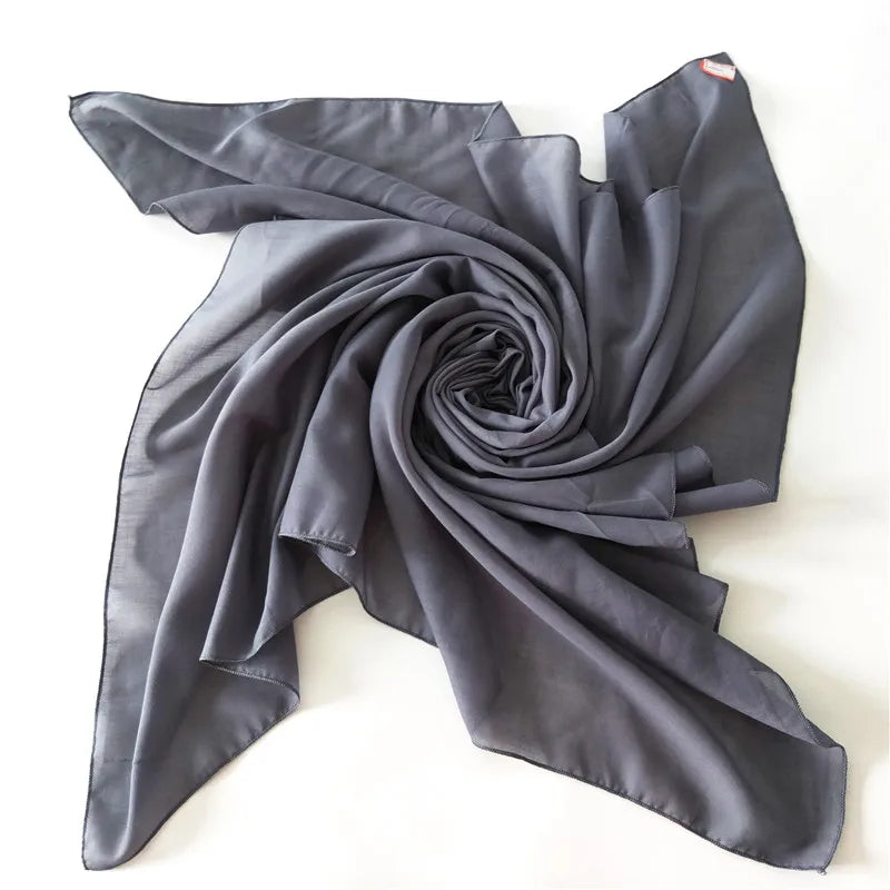 Free Shipping Solid Color Tudung Fashion square Muslim Headscarf Hijabs for Women