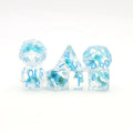Custom Round Dice Set Rpg Polyhedral Resin Dnd Blue Fower Dice