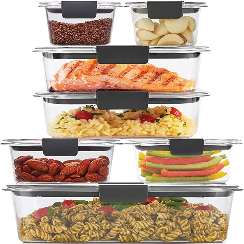 Big Capacity Plastic Sealed Storage Container Set for Kitchen Refrigerator Fresh Food Container for Fruits and Vegetables