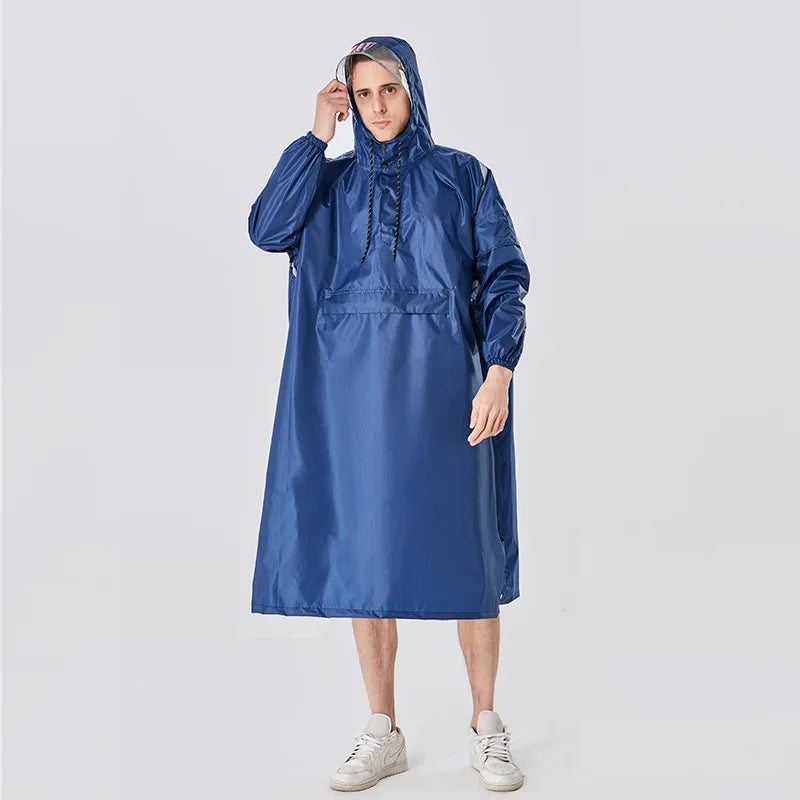 Wholesale Hot Selling Stylish Hooded Polyester Backpackable Rain Coat Poncho Waterproof