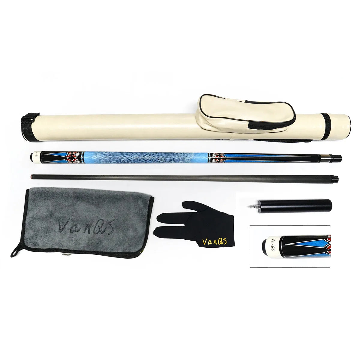 Hot Quality Billiard Kit Carbon Shaft 1/2 Uni-lock Joint  Pool Cue With Cue Bag  Billiard Accessory Set for Sale
