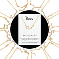 Shopee Fashion Jewelry Birth Gift Celestial Horoscope Zodiac Sign Crystal Pendant Gold Plated Star Sign Necklaces with Card