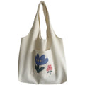 Custom Design Fashion Large Capacity Canvas Shoulder Women's Shopping Bag with Outside Pockets