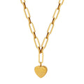 BM Waterproof 18k Gold Plated Stainless Steel Chain Love Pendant Necklace