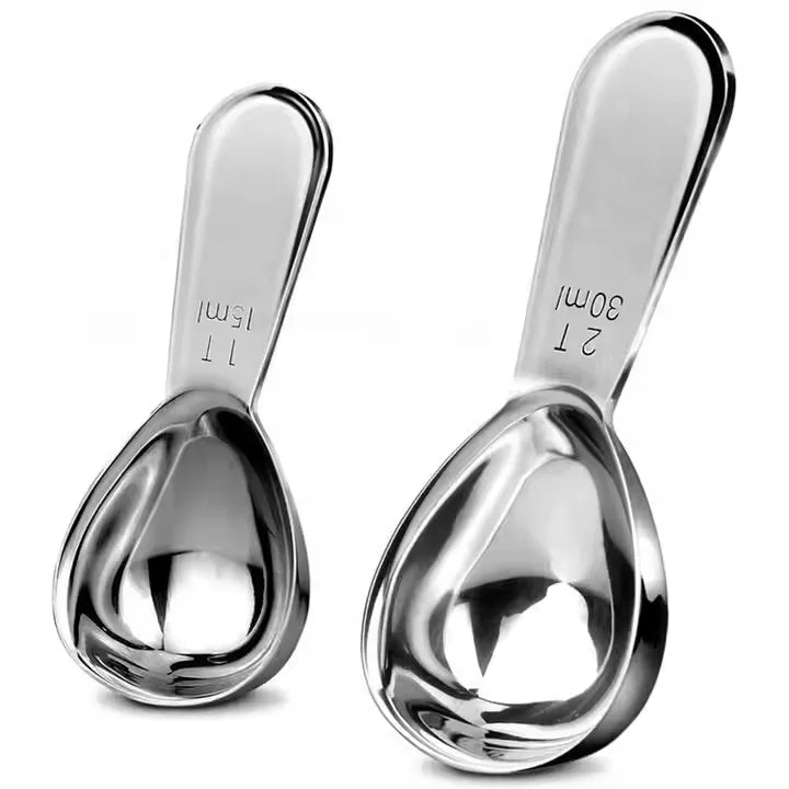 New Eco-Friendly Professional Stainless Steel 15ml/30ml Coffee Bean & Tea Sugar Measuring Spoon for Coffee Milk Powder