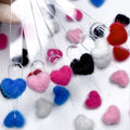 Paso Sico Japanese Shimmer 3D Heart Magnetic Removable Pom Poms Nail Charms for DIY Nail Art Designs