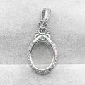 Sterling Silver 9*11mm Semi Mount Pendant Empty Frame Blank Support Setting S925 Base Holder Without Center Stone for DIY Inlay