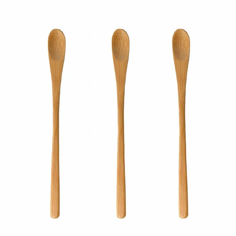 Natural 16cm Bamboo Long Slender Coffee Milk Honey Spoon Mixing Spoon Coffee Stirring Spoon