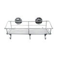 Modern Wall Mounted Shower Caddy Shelf Metal Bathroom Shower Rack Suction Cup Hooks Versatile Organizer for Living Room Kitchen