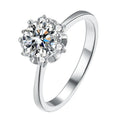 Rainbowking Moissanite Diamond D Color Ring 925 Silver Engagement Ring Classic Round Women Wedding Jewelry 1.0 Carat