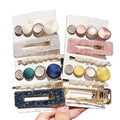 Korean Acrylic Hair Clips for Women Hair Accessories Fashion Jewelry Simulated Pearl Hairpins Geometric Gold Barrettes
