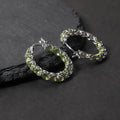 RZ0010 Abiding Jewelry Unique Designs Hoops 925 Sterling Silver Natural Peridot Inside Outside Hoop Earring