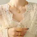 Stainless Steel Sun Necklace European and American Hip Hop Charm Necklace  Women's Fashion Necklace