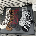 Wholesale Street Trending Full Print Leopard Socks Cheetah Pattern Women Cotton Socks Crew Spot Dot