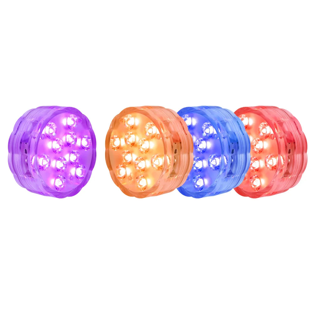 Remote Controlled Waterproof RGB LED Puck Lights for Party Decorations and Gift Favors