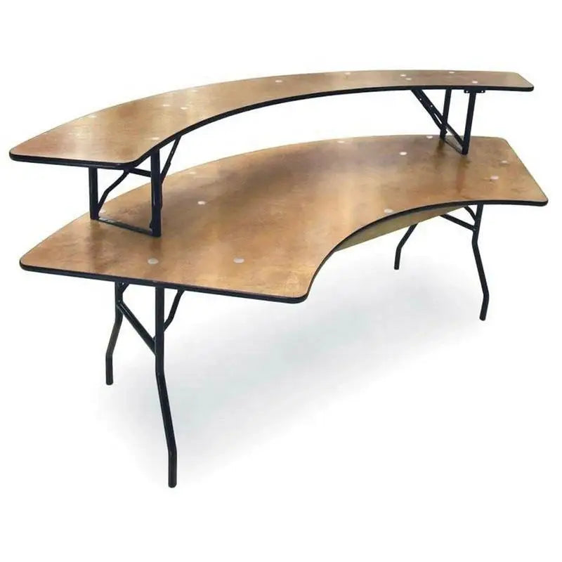 Wholesale High Quality Serpentine Panel Round Plywood Wood Folding Outdoor Dining Hotel Banquet Wedding Table